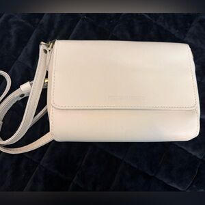 Portland Leather Cream Crossbody Bag - Minimal Foldover Flap